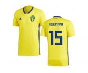 Sweden #15 Hijemark Home Soccer Country Jersey