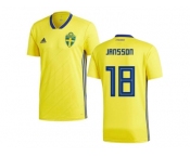 Sweden #18 Jansson Home Soccer Country Jersey