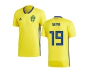 Sweden #19 Sema Home Soccer Country Jersey