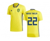 Sweden #22 Kiese Thelin Home Soccer Country Jersey