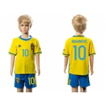 Sweden #10 Ibrahimovic Home Kid Soccer Country Jersey