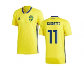 Sweden #11 Guidetti Home Kid Soccer Country Jersey