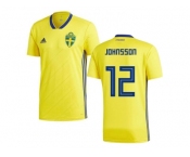 Sweden #12 Johnsson Home Kid Soccer Country Jersey