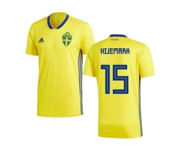 Sweden #15 Hijemark Home Kid Soccer Country Jersey