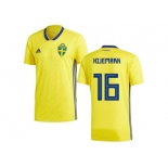 Sweden #16 Hijemark Home Kid Soccer Country Jersey