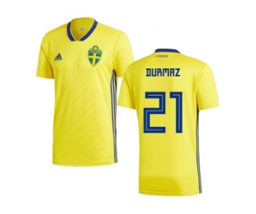 Sweden #21 Durmaz Home Kid Soccer Country Jersey