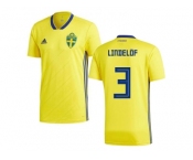 Sweden #3 Lindelof Home Kid Soccer Country Jersey