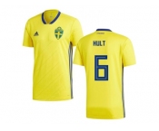 Sweden #6 Hult Home Kid Soccer Country Jersey