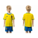 Sweden Blank Home Kid Soccer Country Jersey