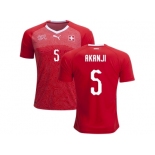 Switzerland #5 Akanji Home Soccer Country Jersey