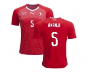 Switzerland #5 Akanji Home Soccer Country Jersey