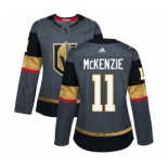 Women Adidas Vegas Golden Knights #11 Curtis McKenzie Authentic Gray Home NHL Jersey