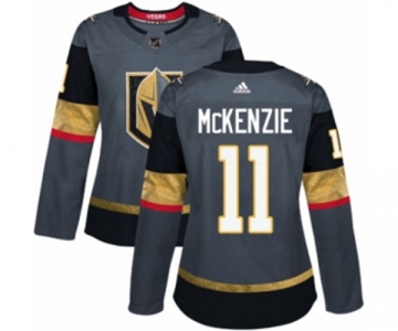 Women Adidas Vegas Golden Knights #11 Curtis McKenzie Authentic Gray Home NHL Jersey