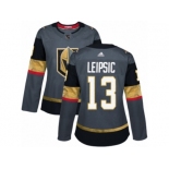 Women Adidas Vegas Golden Knights #13 Brendan Leipsic Authentic Gray Home NHL Jersey