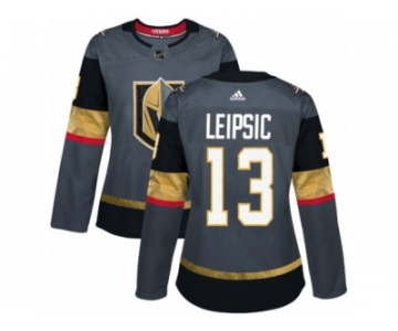 Women Adidas Vegas Golden Knights #13 Brendan Leipsic Authentic Gray Home NHL Jersey