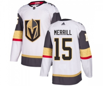 Women Adidas Vegas Golden Knights #15 Jon Merrill Authentic White Away NHL Jersey