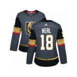 Women Adidas Vegas Golden Knights #18 James Neal Authentic Gray Home NHL Jersey