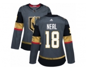 Women Adidas Vegas Golden Knights #18 James Neal Authentic Gray Home NHL Jersey