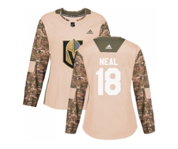 Women Adidas Vegas Golden Knights #18 James Neal Camo Authentic 2017 Veterans Day Stitched NHL Jersey