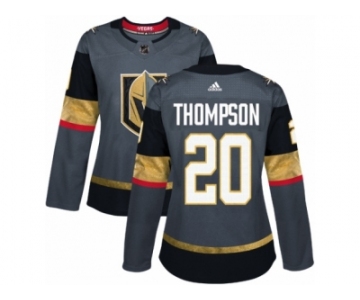 Women Adidas Vegas Golden Knights #20 Paul Thompson Authentic Gray Home NHL Jersey