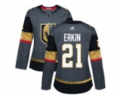 Women Adidas Vegas Golden Knights #21 Cody Eakin Authentic Gray Home NHL Jersey