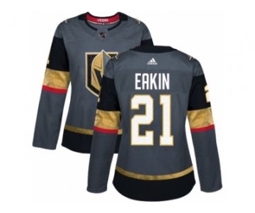 Women Adidas Vegas Golden Knights #21 Cody Eakin Authentic Gray Home NHL Jersey