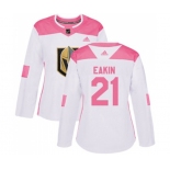 Women Adidas Vegas Golden Knights #21 Cody Eakin Authentic White Pink Fashion NHL Jersey