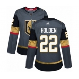 Women Adidas Vegas Golden Knights #22 Nick Holden Authentic Gray Home NHL Jersey