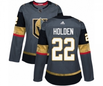 Women Adidas Vegas Golden Knights #22 Nick Holden Authentic Gray Home NHL Jersey