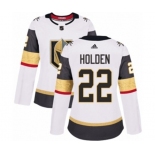 Women Adidas Vegas Golden Knights #22 Nick Holden Authentic White Away NHL Jersey