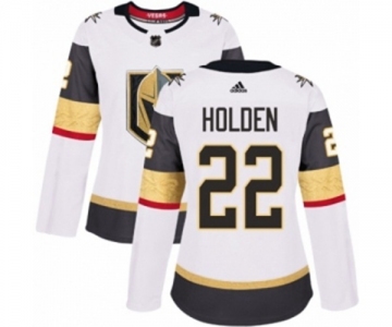 Women Adidas Vegas Golden Knights #22 Nick Holden Authentic White Away NHL Jersey