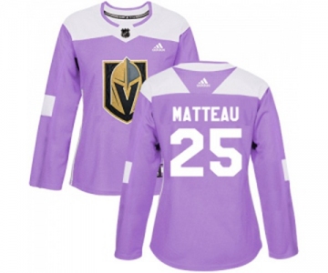 Women Adidas Vegas Golden Knights #25 Stefan Matteau Authentic Purple Fights Cancer Practice NHL Jersey