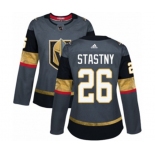 Women Adidas Vegas Golden Knights #26 Paul Stastny Authentic Gray Home NHL Jersey