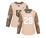 Women Adidas Vegas Golden Knights #29 Marc-Andre Fleury Camo Authentic 2017 Veterans Day Stitched NHL Jersey