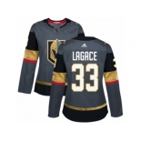 Women Adidas Vegas Golden Knights #33 Maxime Lagace Authentic Gray Home NHL Jersey