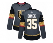 Women Adidas Vegas Golden Knights #35 Oscar Dansk Authentic Gray Home NHL Jersey