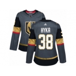 Women Adidas Vegas Golden Knights #38 Tomas Hyka Authentic Gray Home NHL Jersey