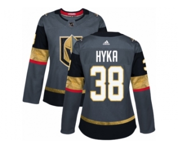 Women Adidas Vegas Golden Knights #38 Tomas Hyka Authentic Gray Home NHL Jersey