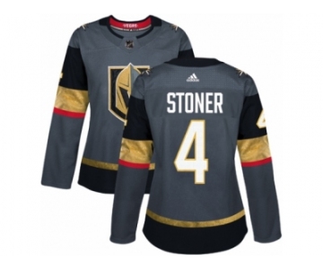 Women Adidas Vegas Golden Knights #4 Clayton Stoner Authentic Gray Home NHL Jersey