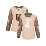 Women Adidas Vegas Golden Knights #4 Clayton Stoner Camo Authentic 2017 Veterans Day Stitched NHL Jersey