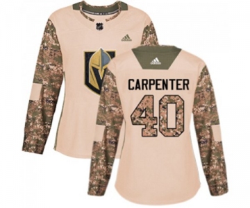 Women Adidas Vegas Golden Knights #40 Ryan Carpenter Authentic Camo Veterans Day Practice NHL Jersey