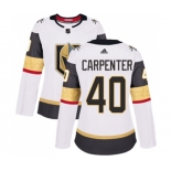 Women Adidas Vegas Golden Knights #40 Ryan Carpenter Authentic White Away NHL Jersey