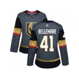 Women Adidas Vegas Golden Knights #41 Pierre-Edouard Bellemare Authentic Gray Home NHL Jersey