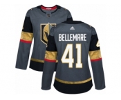 Women Adidas Vegas Golden Knights #41 Pierre-Edouard Bellemare Authentic Gray Home NHL Jersey