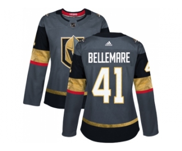 Women Adidas Vegas Golden Knights #41 Pierre-Edouard Bellemare Authentic Gray Home NHL Jersey