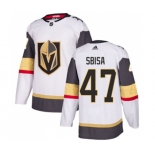 Women Adidas Vegas Golden Knights #47 Luca Sbisa Authentic White Away NHL Jersey