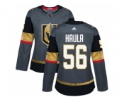 Women Adidas Vegas Golden Knights #56 Erik Haula Authentic Gray Home NHL Jersey