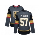 Women Adidas Vegas Golden Knights #57 David Perron Authentic Gray Home NHL Jersey