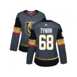 Women Adidas Vegas Golden Knights #68 T.J. Tynan Authentic Gray Home NHL Jersey