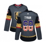 Women Adidas Vegas Golden Knights #68 T.J. Tynan Authentic Gray USA Flag Fashion NHL Jersey